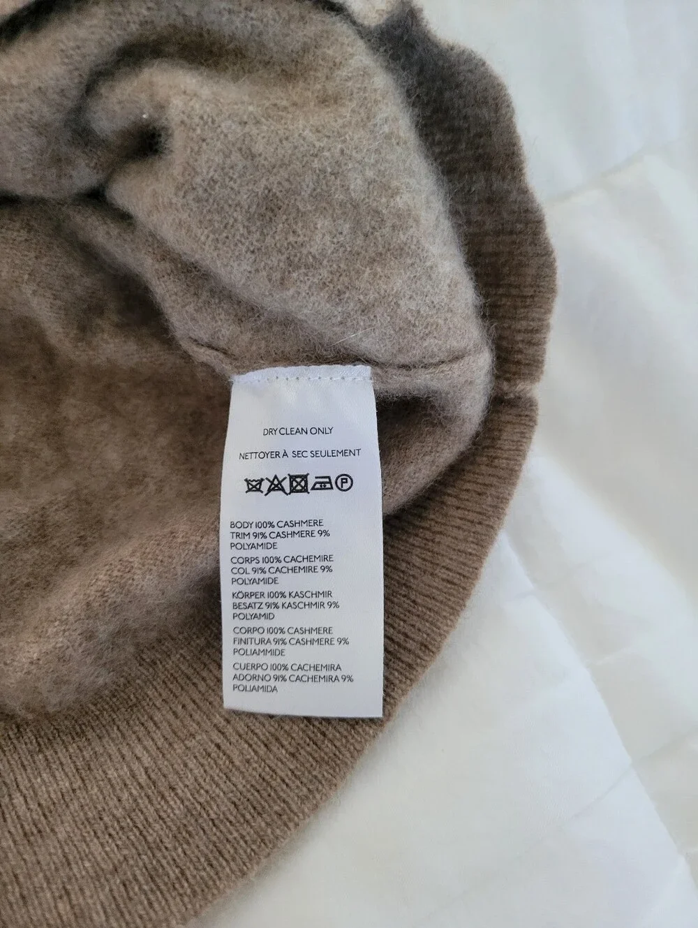 Pilcro Taupe Crewneck Fuzzy Knit Cashmere  Sweater - Picture 5 of 5